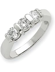 Ann Harrington Jewelry 14k White Gold .66 Ct Tw 3 Stone Diamond Ring