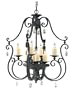 Murray Feiss F2274/4+4AF King's Table Eight-Light Chandelier, Antique Forged Iron with Oversized Candle Covers
