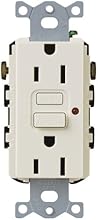 Lutron CAR-15-GFTR-LA Claro 15-Amp Tamper Resistant GFCI Receptacle, Light Almond
