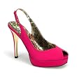 4 1/2 Inch Heel Sexy High Heel Shoes Mini Platform Slingbacks Satin Pumps Black Blue Pink Red