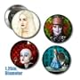 4 Tim Burton's Alice in Wonderland Buttons 1.25 inches in Diameter
