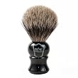 100% Pure Badger Bristle Shaving Brush from Parker Safety Razor - Ebony Handle and Free Brush Stand