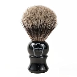 100% Pure Badger Bristle Shaving Brush from Parker Safety Razor - Ebony Handle and Free Brush Stand