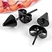 Jovivi 22G Black Stainless Steel Arrow Spike Stud Earrings for Men Women Punk Cool Jewelry 3/8