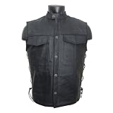 Leather Vests - Mens Leather Motorcycle Vest MV112SL