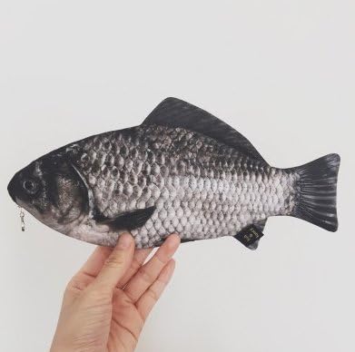 Carp Fish-like Zipper Pouch Weird Creative Pen Pencil Case Coin Purse Pouch Cosmetic Makeup Bag