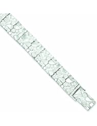 Genuine .925 Sterling Silver Nugget Bracelet 28.5 Grams 8.5 Inch Length. 100% Satisfaction Guaranteed.