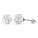 Aprilsky Rhinestones Crystal Fireball Disco Ball Pave Bead Stud Earrings Stainless Steel Hypoallergenic 8mm Mix Color Pack