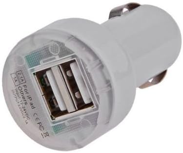 IME Century 3X New Dual USB Car Charger/Adapter with Fast Charging Speed for iPad, iPhone 5 5S 6 6PLUS, iPod, Samsung, HTC, Blackberry, MP3 MP4 Players (White)