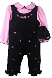 Good Lad Baby Girls Blue Corduroy Overall Set with Matching Slippers-12 Months