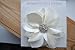 Ivory Satin Flower Clip/brooch with Elegant Rhinestone Pendant