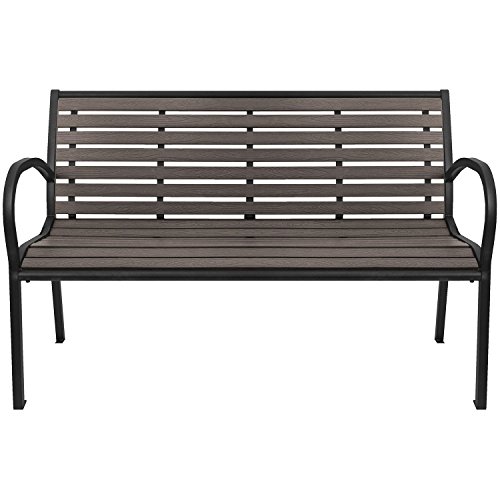 Gartenbank Sitzbank Parkbank Bank wetterfest Metall Schwarz / Polywood