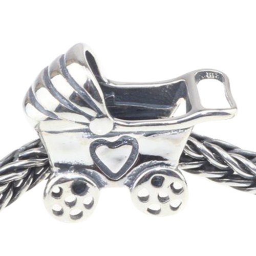 Baby Carriage Cart Stroller .925 Sterling Silver Charm