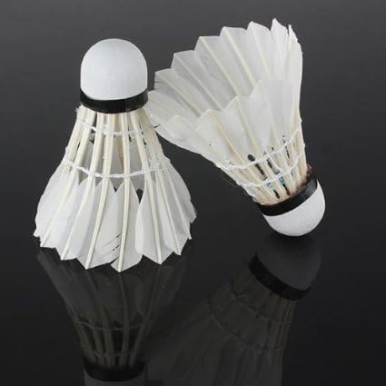 Whole White 6pcs Goose Feather Shuttlecock Badminton Ball for Game Sport Training (white)