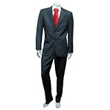 Men's Classic Grey Stripe Two Piece Suit - Mens Two Piece Business Suit