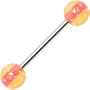 Yellow Pink GLOW-n-DARK Barbell Tongue Ring