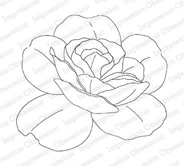 Beauty In Bloom (Red Rubber Cling Stamp) // Impression Obsession