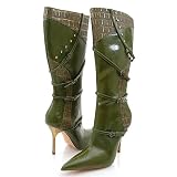 Michael Antonio Tosco Knee-High Boots 9 Olive (Green)