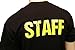 NYC FACTORY Neon Green Staff T-Shirt Front & Back Print Mens Event Shirt Tee