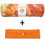 Sunburst yogitoes mat size SKIDLESS yoga towel orange hBand stretchy headband combo by Absolute Yogi