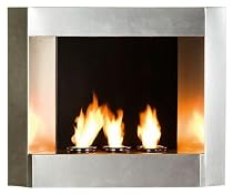Wall mount Indoor / outdoor Fireplace, SQUARE, SILVER