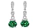 3.04 cts 925 Sterling Silver Oval Created Emerald Earrings LIFETIME WARRANTEE