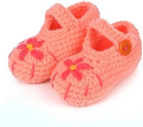 Dooream Baby Girls' Handmade Knit Shoes for 0-10Months 3.93inch Pack of 2 (0-10Months, 2)