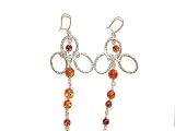 Sterling Silver Cognac Color Amber Earrings