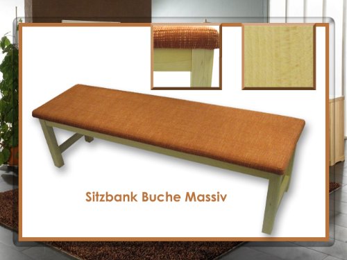 Sitzbank Riverside 160cm terrakotta Buche Massiv!! Echtholz Bank mit Polster Küchenbank Reviews