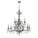 Crystorama Lighting 5569-PW-CL-S 9 Light Dawson Chandelier