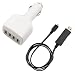 EZOPower Blue Flowing Illuminate Light Micro-USB Sync & Charging Data Cable - (Black / Blue) + White 4-Port USB Car Power Charger Adapter