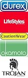 100 Trojan, Durex, Lifestyles, Okamoto Crown, Beyond Seven, Caution Wear, Condoms Variety Pack   The Pleasuropolis Collection Of The Worlds Best Condom Varieties.