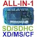 Generic Mini All-In-1 Memory Card Reader Blue Compatible With: Secure Digital: Minisd (With Adapter), Microsd/Transflash (With Adapter), Compact Flash: Cf I, Cf Ii, Cf Ultra Ii, Microdrive, Xd Picture Cards, Memory Stick: Memory Stick, Memory Stick Pro, Memory Stick Duo, Multimedia Card: Mmc I, Mmc Ii, Rs-Mmc, Hs-Mmc - Compatible With Sony, Sandisk, Toshiba, Lexar