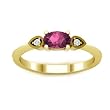 14K Yellow Gold Rhodolite Garnet and Diamond Ring