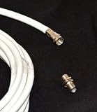 HDIUK 10m white Satellite cable extension kit, Single 10m cable extension for relocation of Satellite receiver Sky, Freesat, cable etc. F-coupler and 10 metres of digital satellite coax cable