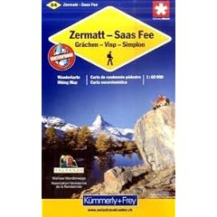 Visp Zermatt Saas Fee Hiking Map