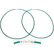 Rubber Cord Necklaces Green 16" 2Pcs
