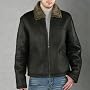 BGSD Men's Classic Zip Front Sheepskin Shearling Bomber Jacket