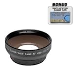 0.5x Digital Wide Angle Macro Professional Series Lens + DB ROTH Micro Fiber Cloth For The Sony DCR-DVD103, DVD108, DVD308, DVD408, DVD508, DVD610, DVD650, DVD703, DVD705, DVD708, DVD710 DVD Camcorders