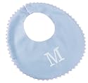 Princess Linens Garden Pique Bib, 2-pack - Baby Blue with White Rick Rack Trim-M