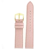Watch Band Genuine Leather Lizard Grain Pink 20mm