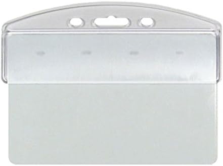 One (1) Clear Rigid Plastic Horizontal Half Card Badge Holder