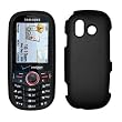 Black Rubberized Design Snap-On Cover Hard Case Cell Phone Protector for Samsung Intensity U450 [Accessory Export Packaging]