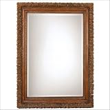 Uttermost 11625 Leaf Motif Grand Mahogany Wall Mirror