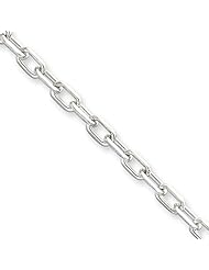 Sterling Silver 18in 3.5mm Fancy D/C Open Link Cable Necklace Chain