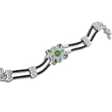 Sterling Silver Gaspeite, Turquoise and Peridot Bracelet on Rubber Cord by Sajen