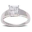 10k White Gold Invisible Set Princess Cut Diamond Ring (1/4 cttw, I-J Color, I1-I2 Clarity), Size 4.5