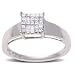 10k White Gold Invisible Set Princess Cut Diamond Ring (1/4 cttw, I-J Color, I1-I2 Clarity), Size 4.5