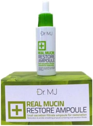 Dr.MJ Real Mucin Restore Ampoule Serum from Korea snail genuine Treatment of acne scars and wrinkles packing 30 ml.