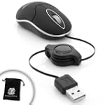 High Def Optical Turbo Compact USB Mouse with Retractable Cord For Toshiba Portege, Satellite, Qosmio Netbooks and Laptops. **Includes Accessory Bag